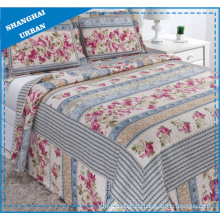 Vintage Country Floral Printed Polyester Quilt Set